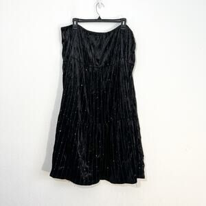 Velvet Maxi Skirt Womens 2X Plus Size Whimsigoth Sequin Broomstick Fairy Witchy